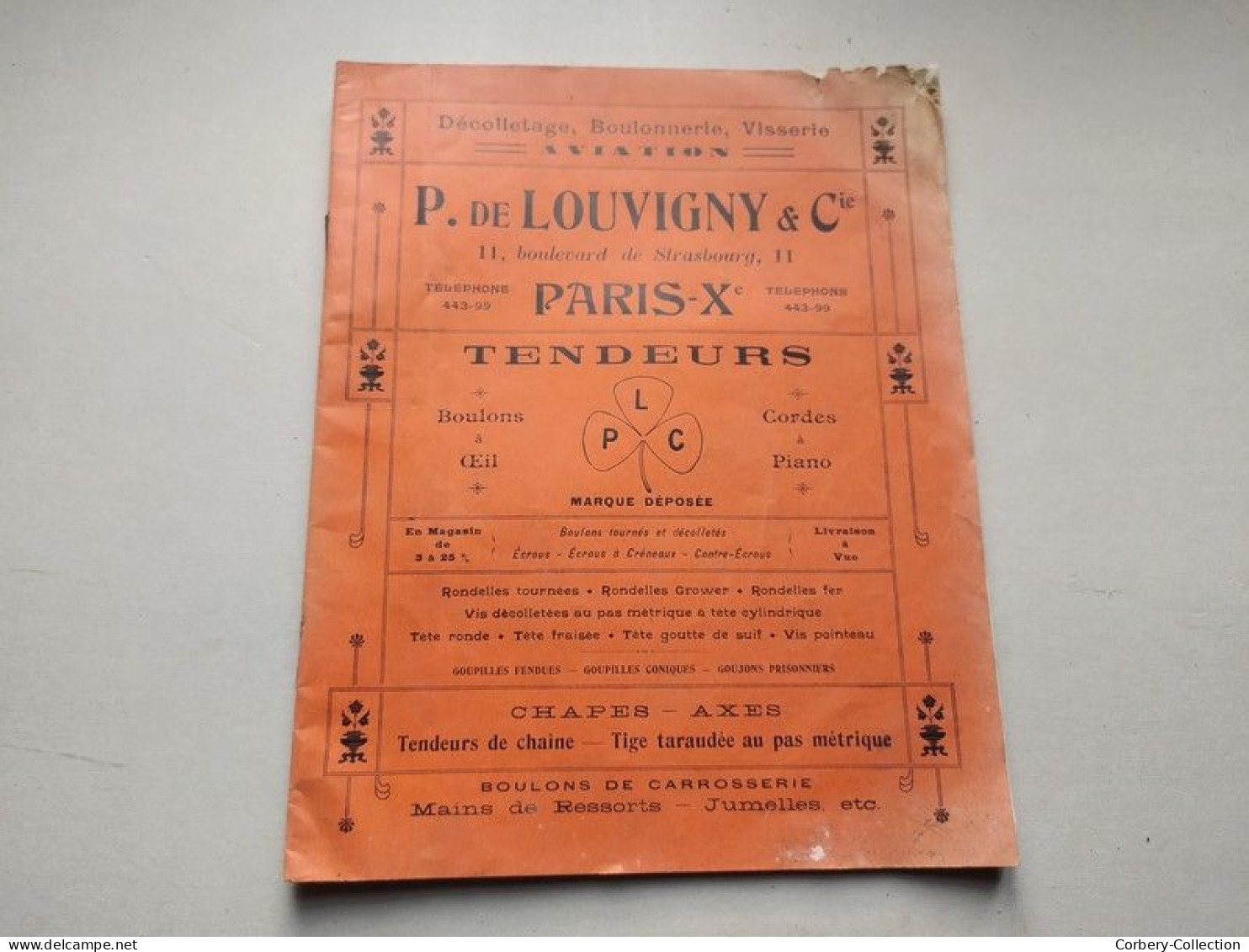 Catalogue Boulonnerie Visserie Louvigny Paris 1910-1911 Aviation Automobile - Matériel Et Accessoires