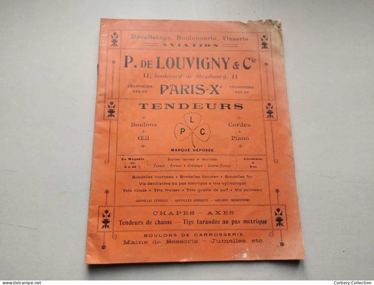 Catalogue Boulonnerie Visserie Louvigny Paris 1910-1911 Aviation Automobile - Material Y Accesorios