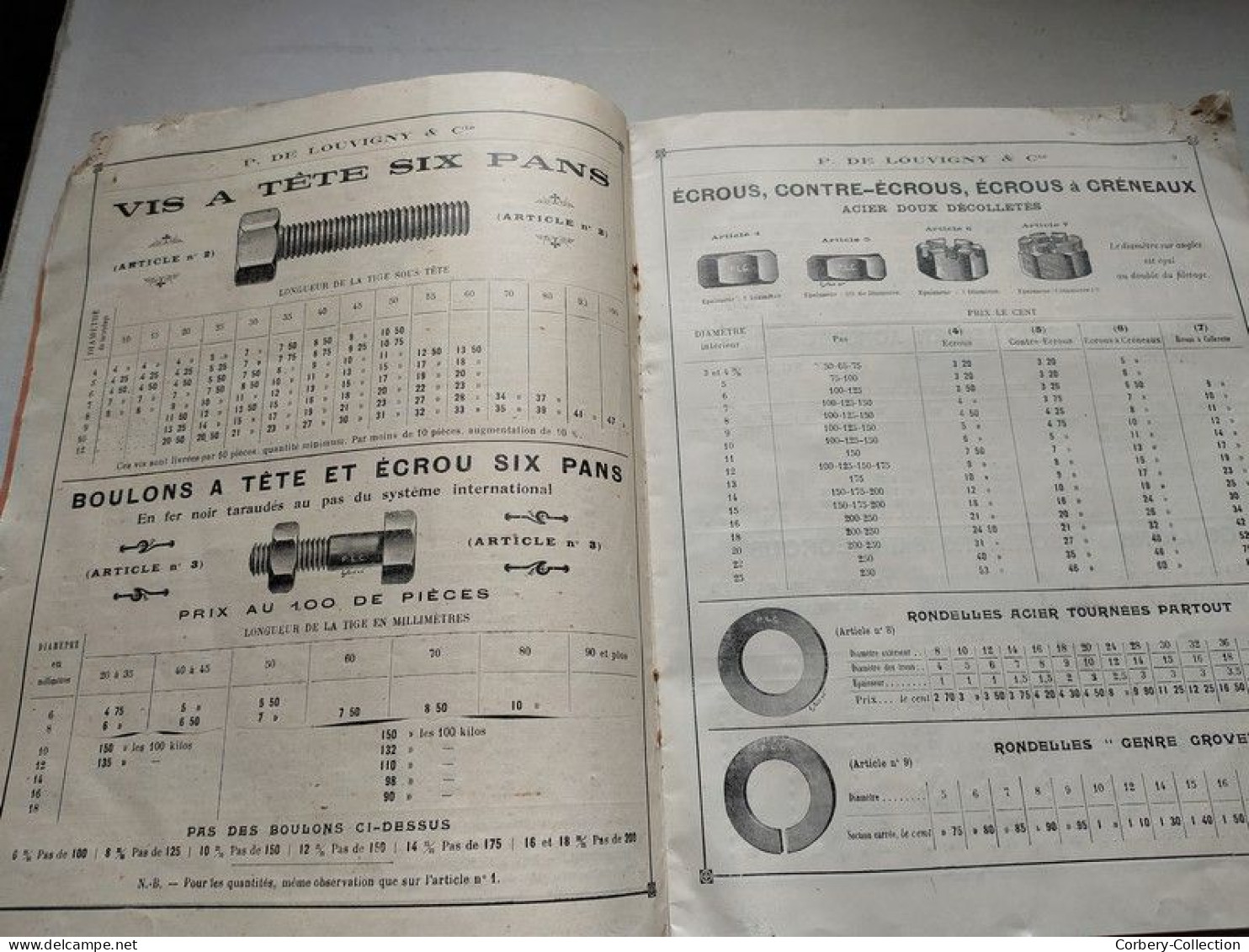 Catalogue Boulonnerie Visserie Louvigny Paris 1910-1911 Aviation Automobile - Material Y Accesorios