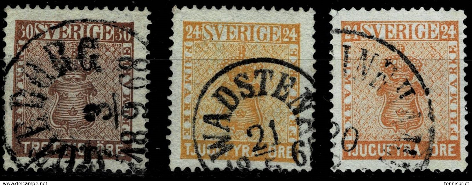 1858, Nr. 10 A, B, 11, 3 Werte, Mi. € 80.-, A 8035 - Usati