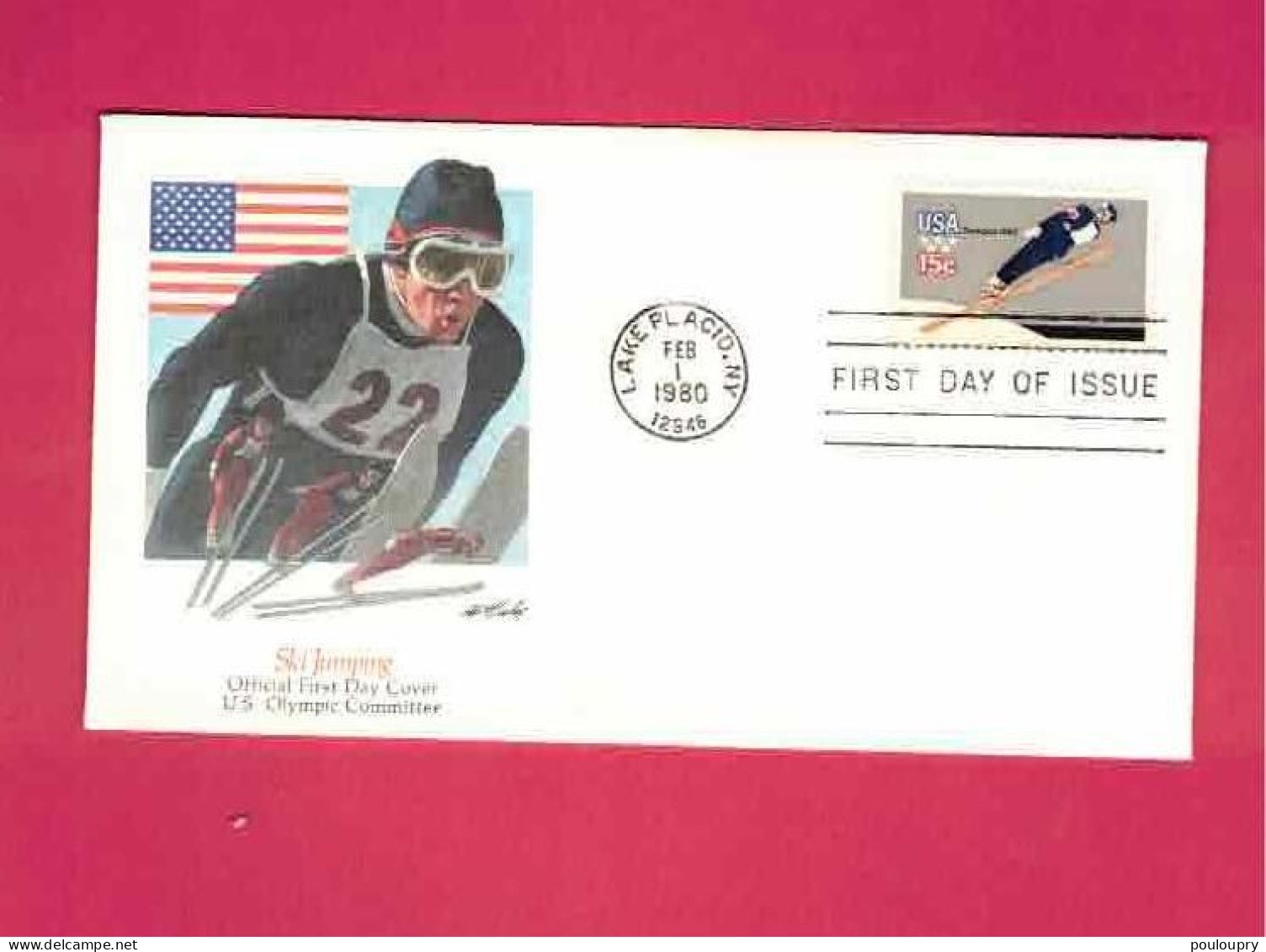 FDC De 1980  Des EUAN - YT N° 1265 - Saut à Ski - Invierno 1980: Lake Placid