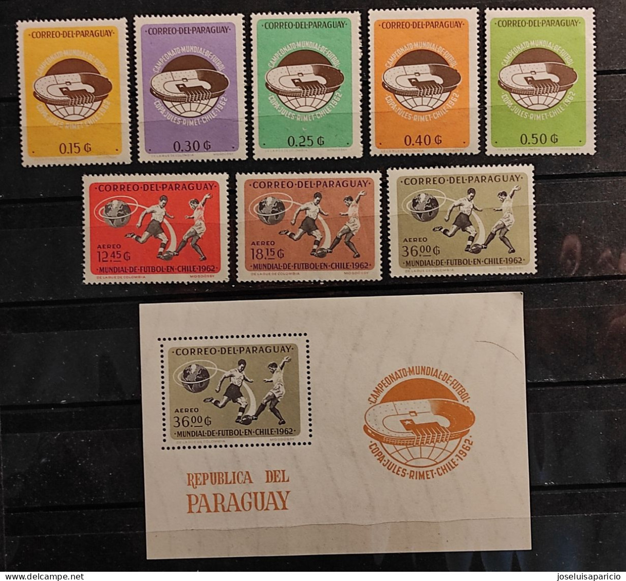 Paraguay- Copa Del Mundo Chele 1962 Yvert. 679/683 Y 330/332 + Hoja Bloque - 1962 – Chile