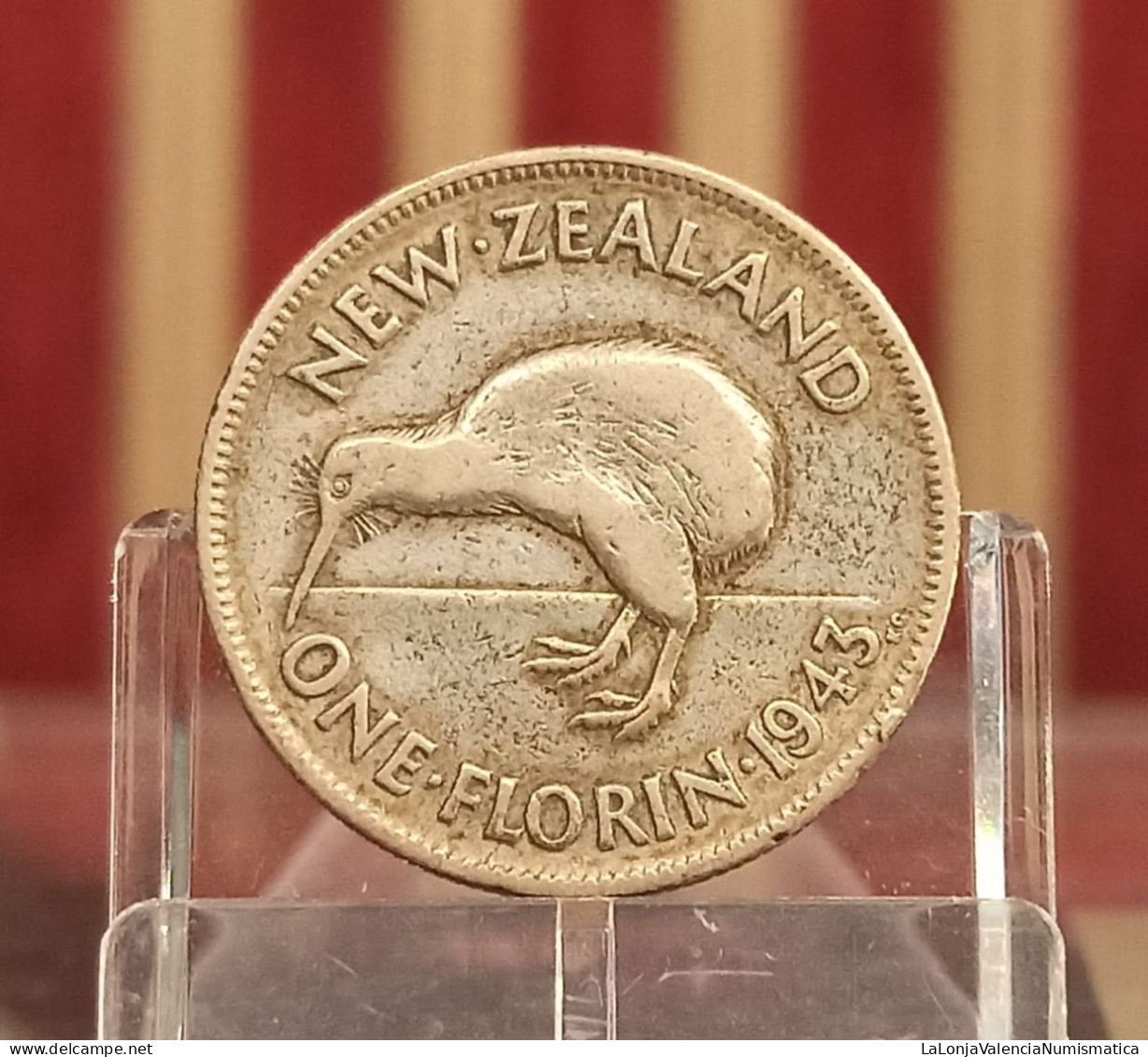 Nueva Zelanda New Zealand George VI – 1 Florín 1943 Km 10 Plata - Nueva Zelanda