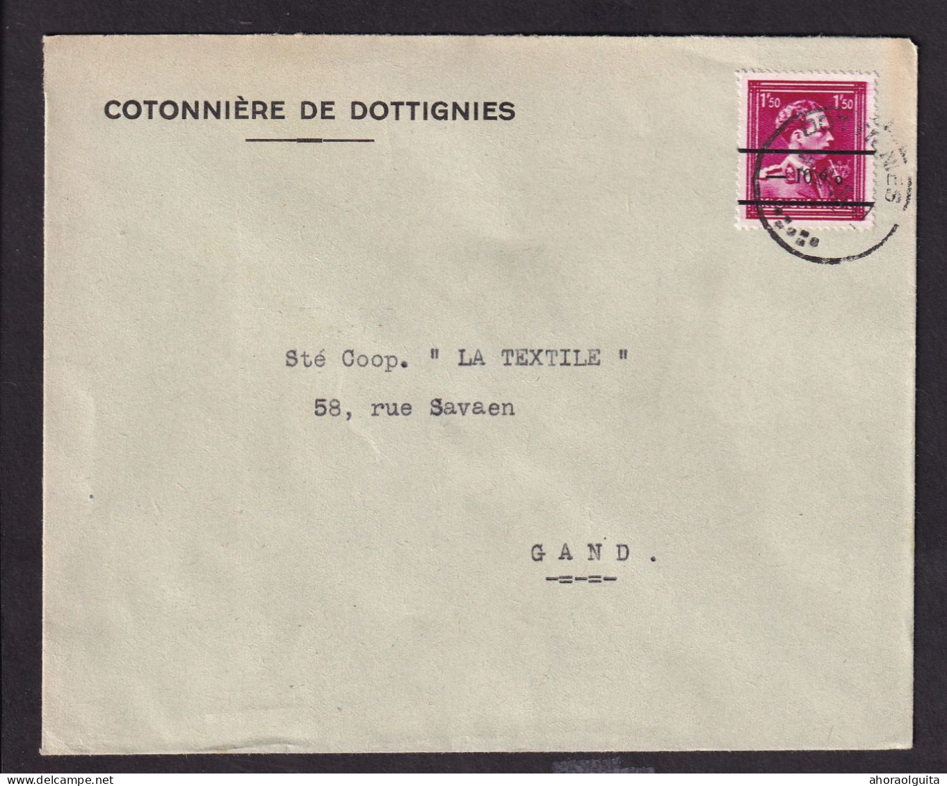 DDFF 290 -- 2 X Enveloppe TP Surcharge Locale Ou Typo Moins 10 % DOTTIGNIES 1946 - Entete Cotonnière De Dottignies - 1946 -10%