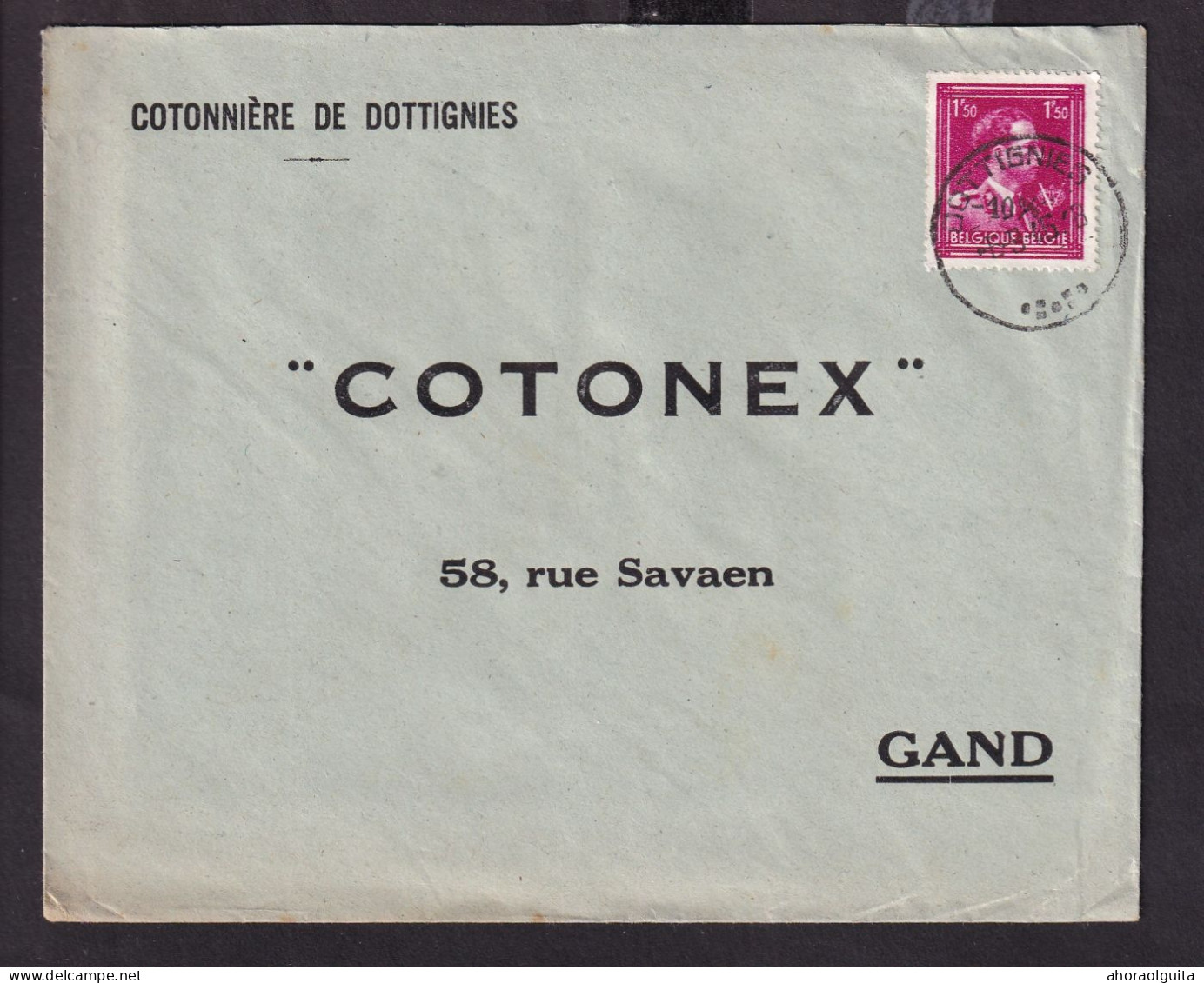 DDFF 290 -- 2 X Enveloppe TP Surcharge Locale Ou Typo Moins 10 % DOTTIGNIES 1946 - Entete Cotonnière De Dottignies - 1946 -10%