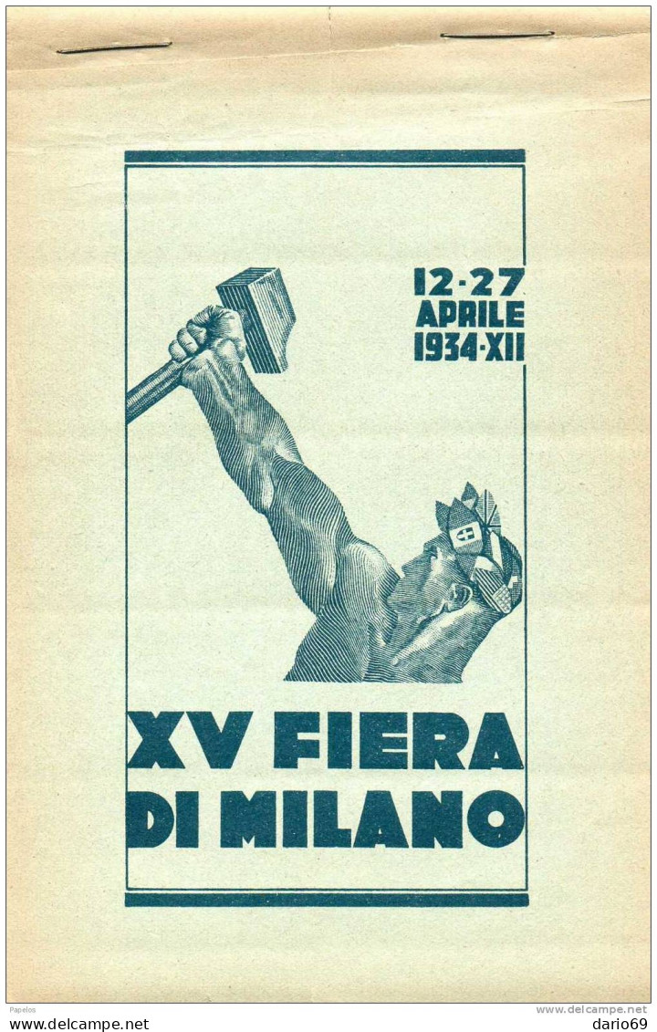 12-27 APRILE 1934 XII  XV FIERA DI MILANO  LIBRETTO CON 50 PEZZI - Reclame