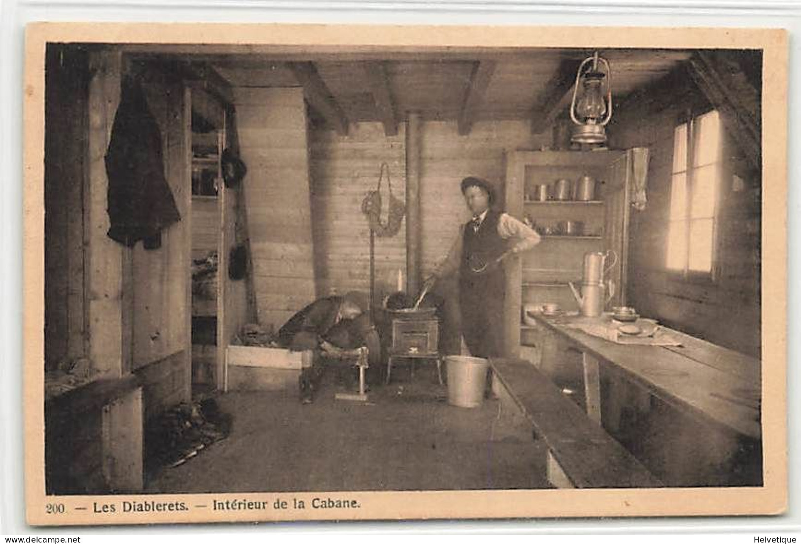 Les Diablerets Intérieur De La Cabane 1912 Animée  Les Ormonts Ormont Dessus Hutte - Ormont-Dessus 