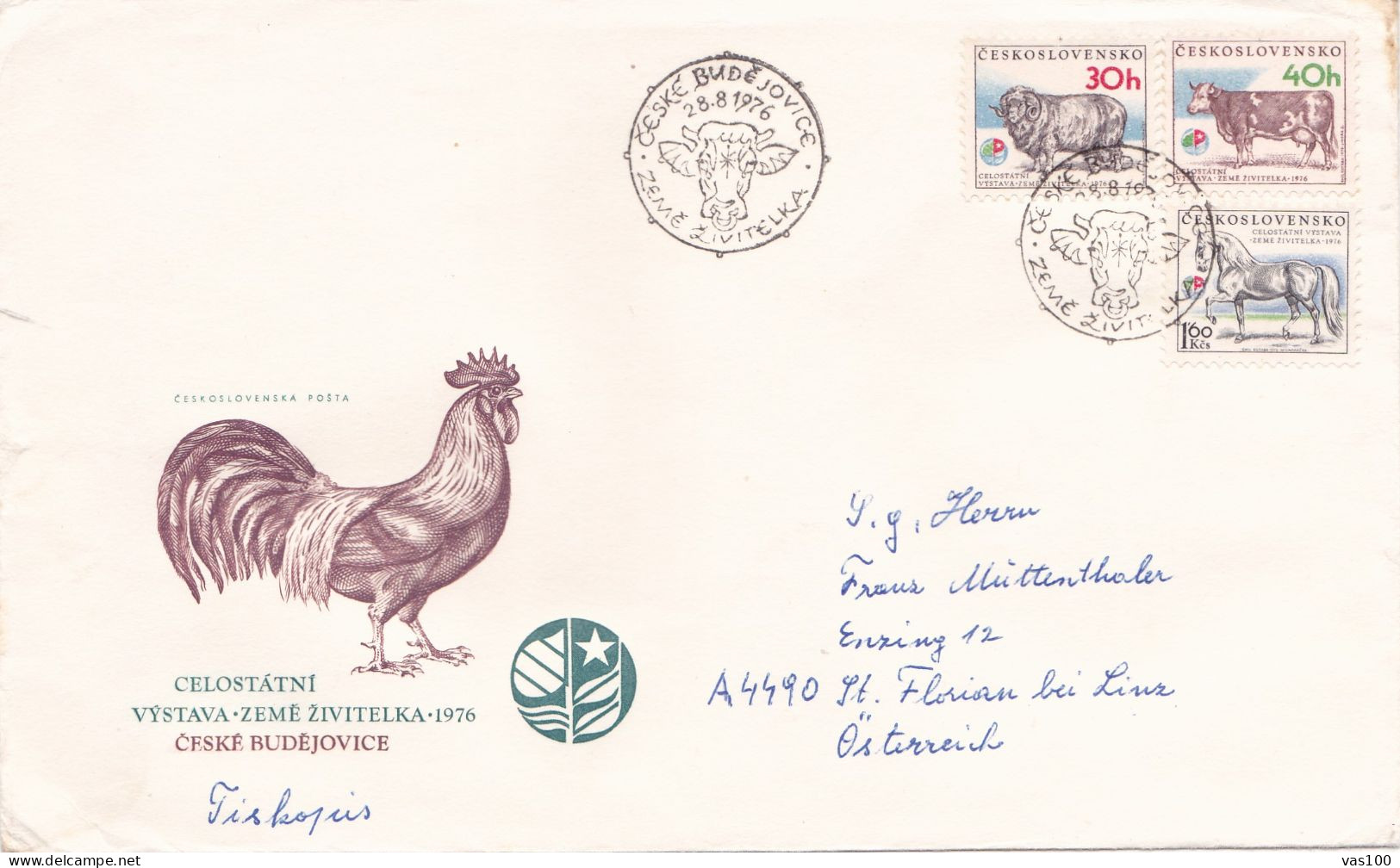 COOK   COVERS FDC  CIRCULATED 1976 Tchécoslovaquie - Covers & Documents