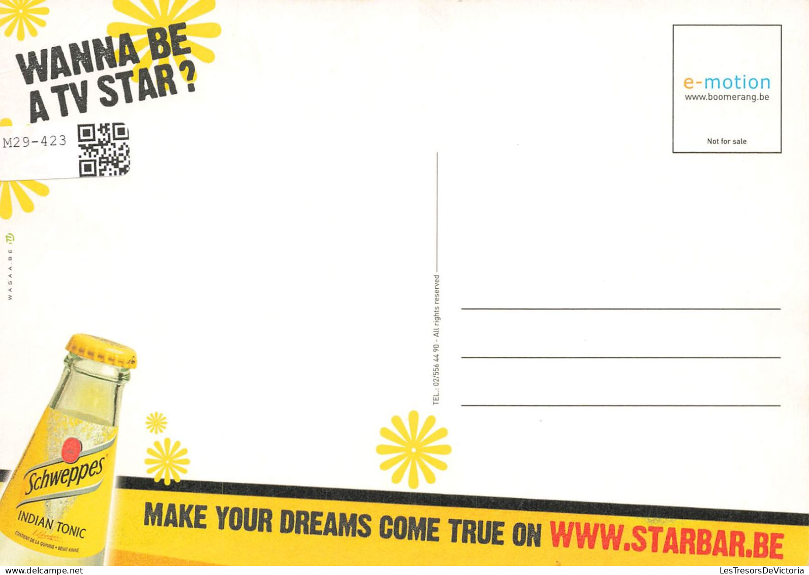 PUBLICITE - Schweppes - Boisson - Wanna Be A TV Star ? - Carte Postale - Advertising