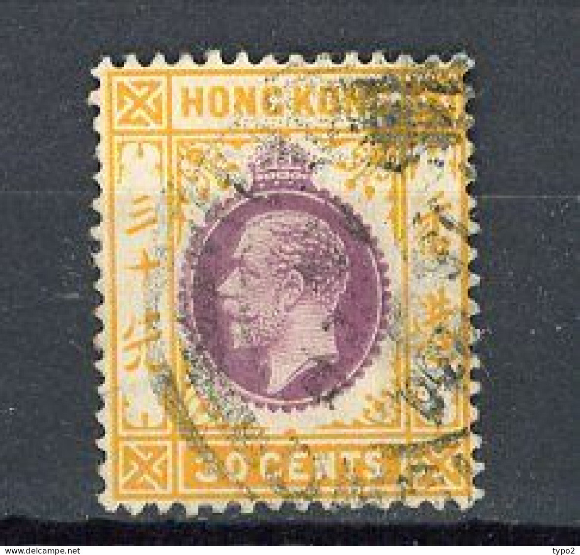 H-K  Yv. N° 108 ; SG N°110  Fil CA Mult (o)30c Jaune Orange Et Violet-brun George V Cote 7 Euro BE 2 Scans - Oblitérés