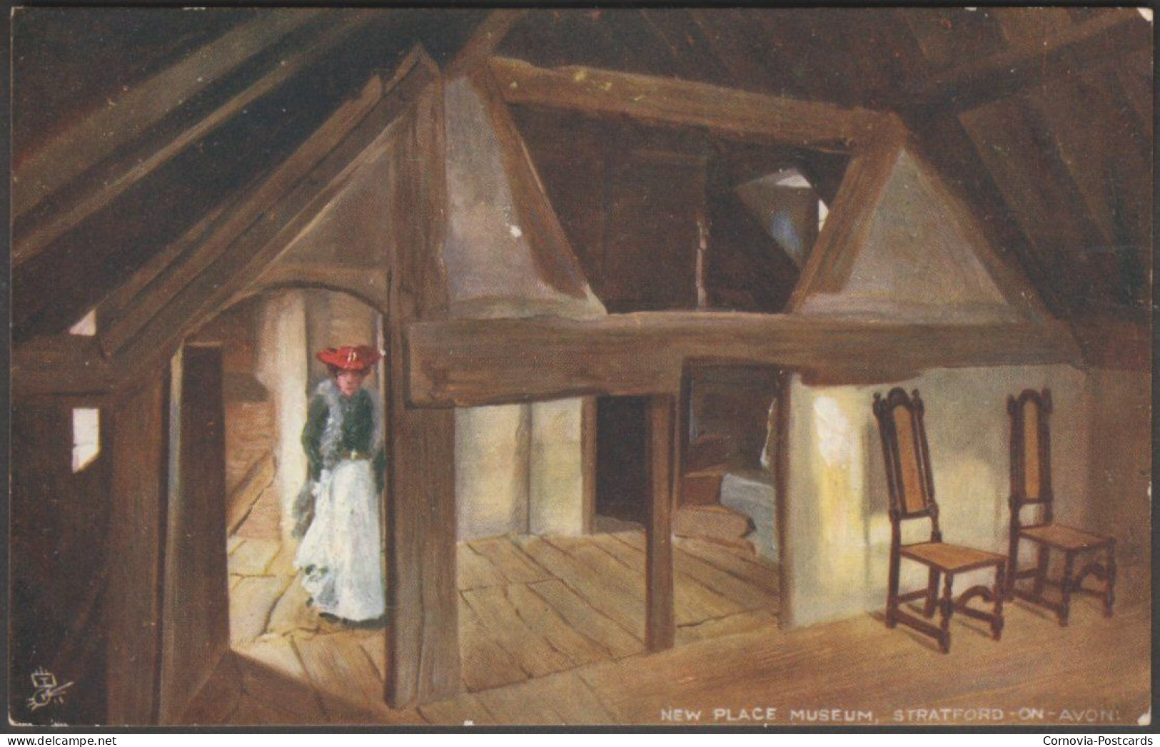 New Place Museum, Stratford-on-Avon, Warwickshire, C.1910 - Tuck's Oilette Postcard - Stratford Upon Avon