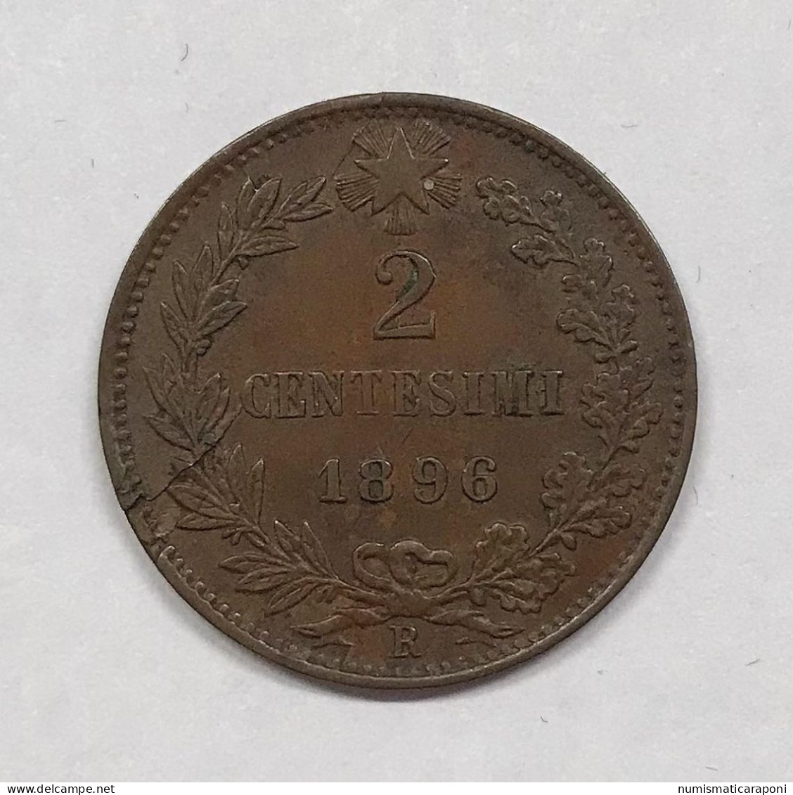 Umberto I° Re D'italia 1878-1900 2 Cent 1896 Gig.54 R2 RR Sfogliatura Di Metallo Altrimenti Spl.  E.1305 - 1878-1900 : Umberto I