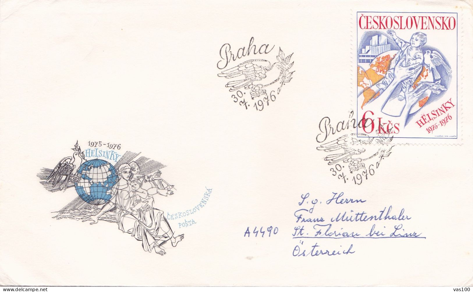 THE PAINTING  COVERS FDC  CIRCULATED 1976 Tchécoslovaquie - Brieven En Documenten