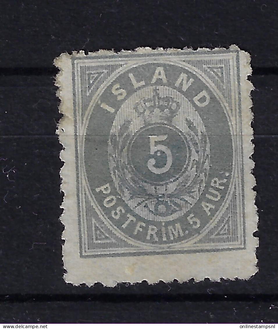 Iceland Mi 6A  1873  Perfo 14 * 13.5 Neuf Sans Gomme/ Unused No Gum/ SG / (*)  Thin Spot - Unused Stamps