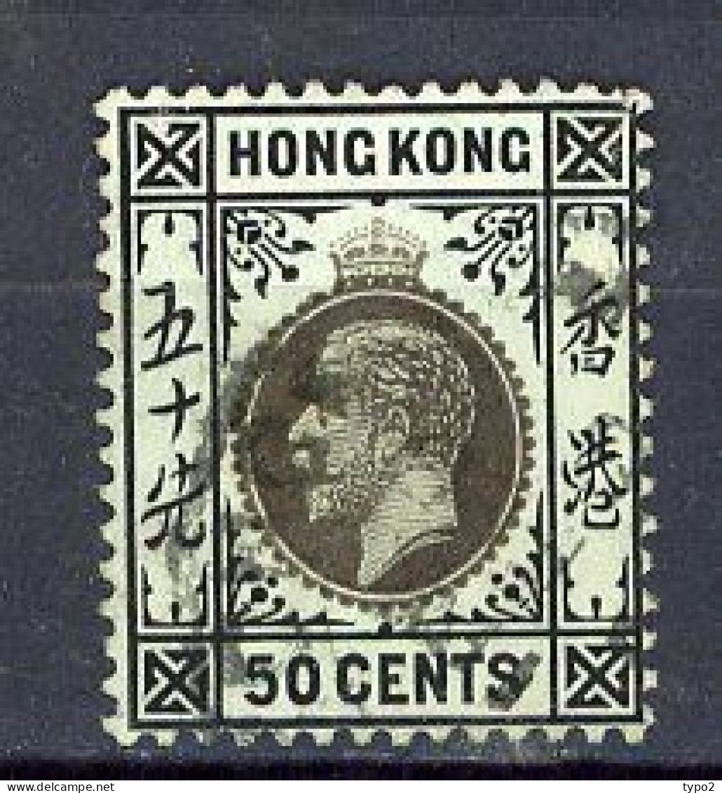 H-K  Yv. N° 116 ; SG N°111a Fil CA Mult (o) 50c Noir Et Gris S Vert, Dos Blanc George V Cote 6 Euro BE R 2 Scans - Gebruikt