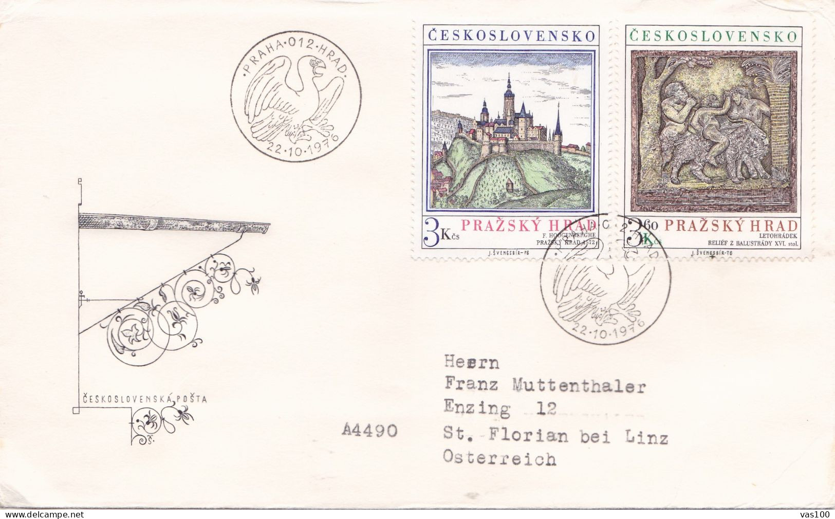 THE PAINTING  COVERS FDC  CIRCULATED 1976 Tchécoslovaquie - Covers & Documents