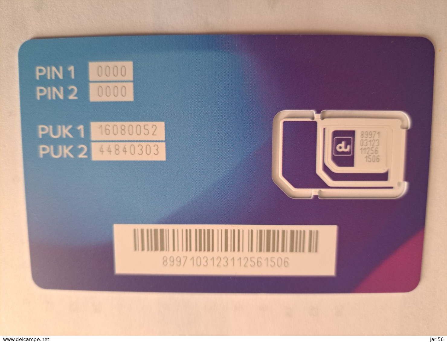 UNITED ARAB EMIRATES / SIM GSM CARD/ - United Arab Emirates-G.S.M CARD- Tourist SIM  ** 16143** - United Arab Emirates