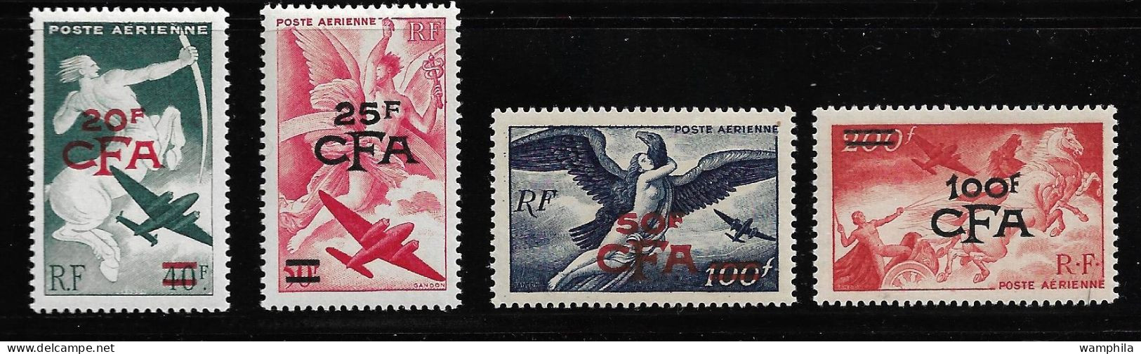 Réunion 1949 P.A N°45/48* Série Mythologique. Cote 48€ - Luchtpost