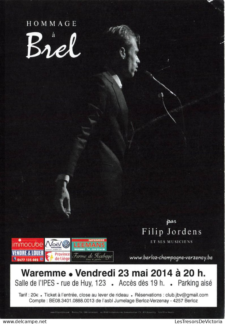 CELEBRITE - Chanteurs - Hommage à Brel - Affiche - Waremme  - Carte Postale Ancienne - Sänger Und Musikanten