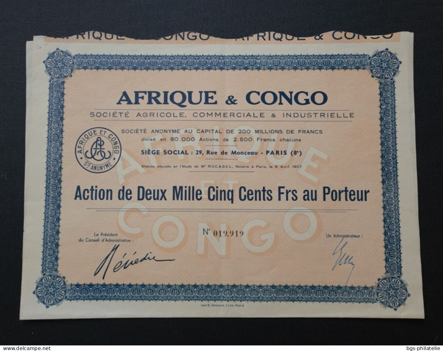 Société Agricole Afrique Et Congo. - Afrika