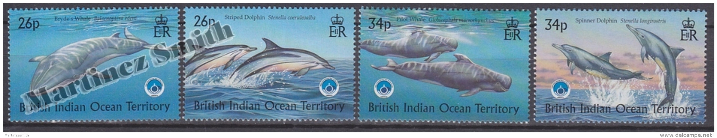 British Indian Ocean 1998 Yvert 211- 214, Marine Fauna - Whales - MNH - Territoire Britannique De L'Océan Indien