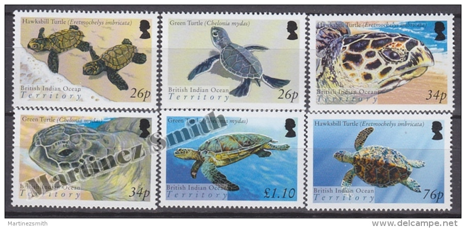 British Indian Ocean 2005 Yvert 305- 310, Marine Fauna, Turtles - MNH - British Indian Ocean Territory (BIOT)