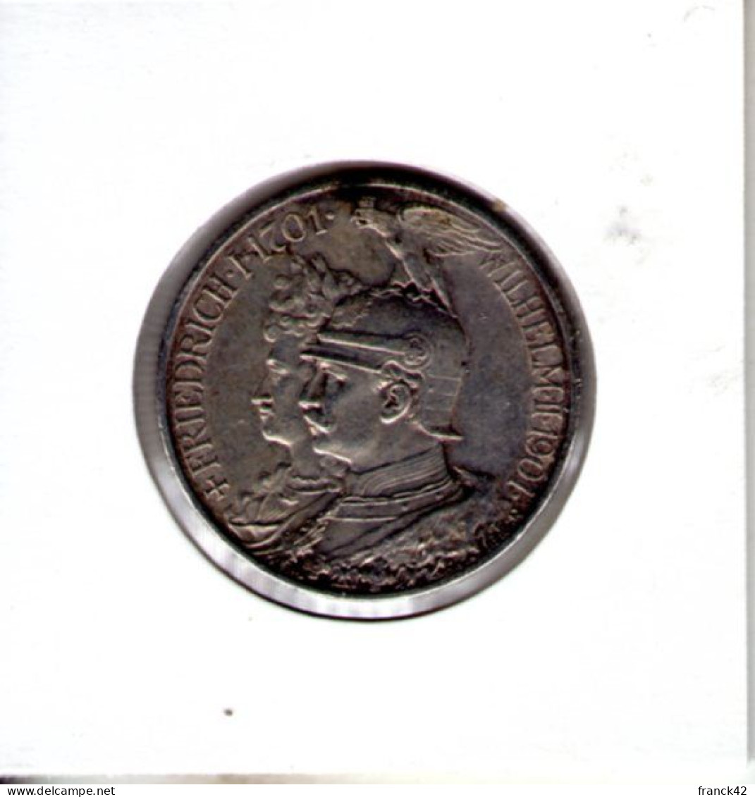 Prusse. 2 Mark 1901. 200e Anniversaire De La Prusse - 2, 3 & 5 Mark Silver