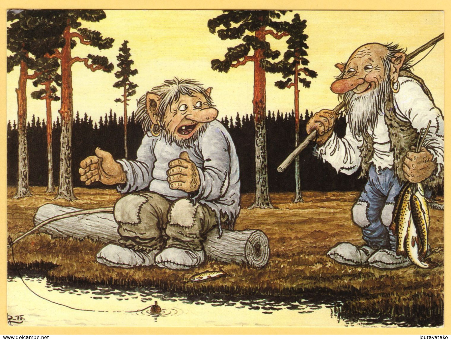 Den Släppte - Rolf Lidberg, No: 128 - Troll, Trolls, Fish, Fishing, Angling - Fairy Tales, Popular Stories & Legends