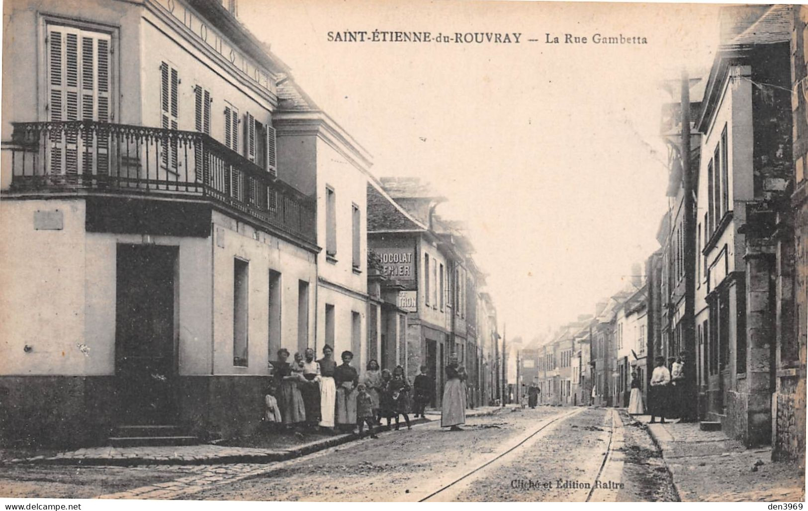 SAINT-ETIENNE-du-ROUVRAY (Seine-Maritime) - La Rue Gambetta, Voie Ferrée Du Tramway, Pub Chocolat - Ecrit 1920 (2 Scans) - Saint Etienne Du Rouvray
