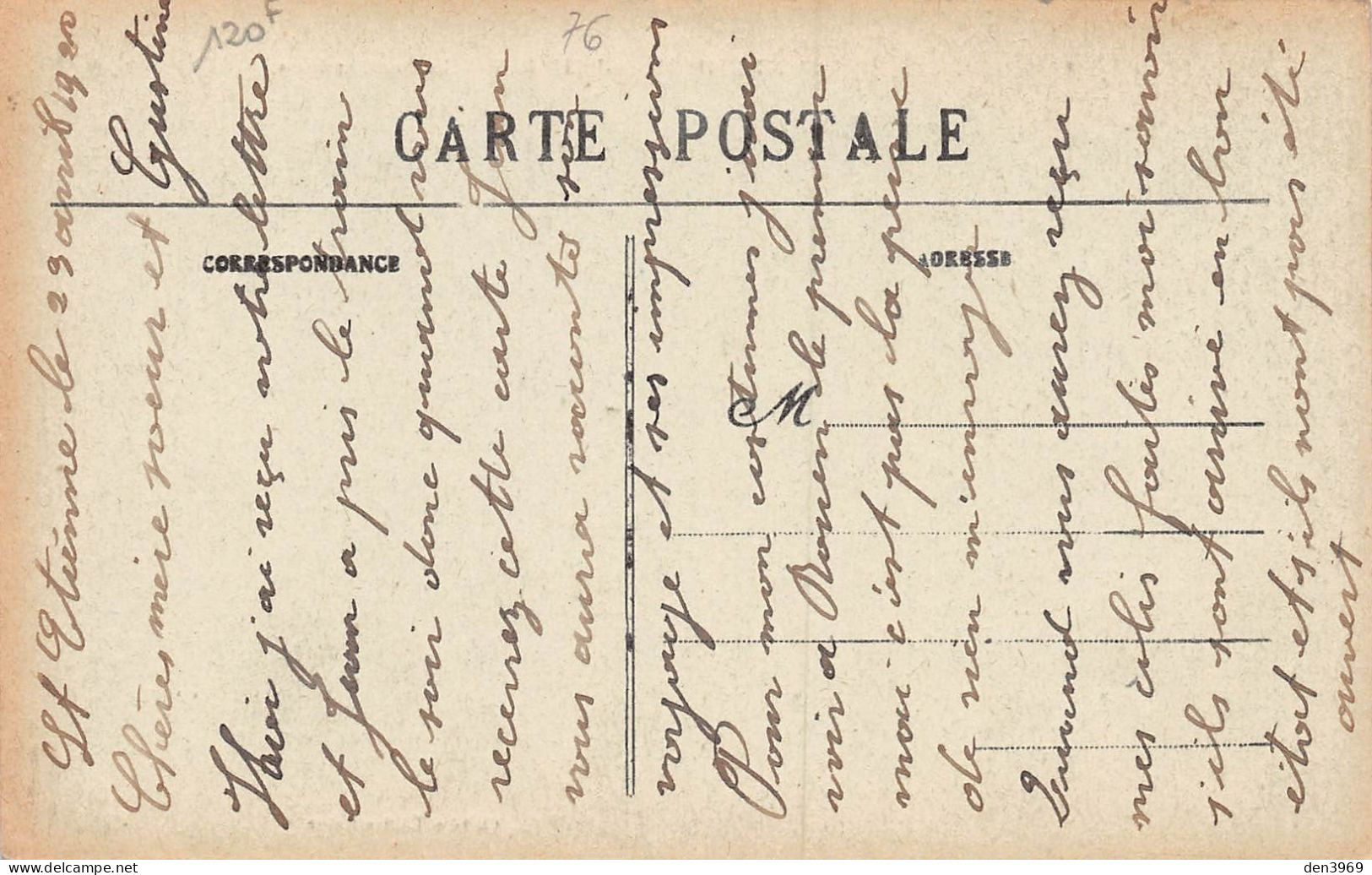 SAINT-ETIENNE-du-ROUVRAY (Seine-Maritime) - La Rue Gambetta, Voie Ferrée Du Tramway, Pub Chocolat - Ecrit 1920 (2 Scans) - Saint Etienne Du Rouvray