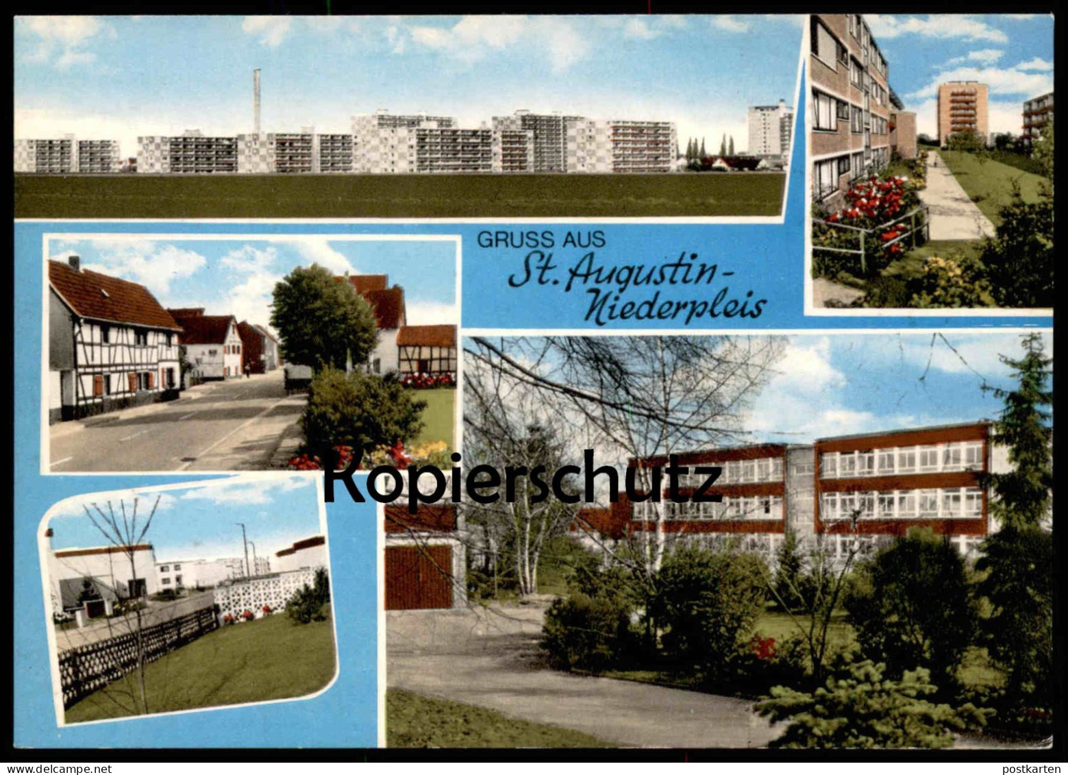 ÄLTERE POSTKARTE GRUSS AUS ST. AUGUSTIN NIEDERPLEIS HOCHHAUS FACHWERKHAUS Ansichtskarte AK Cpa Postcard - St. Augustin