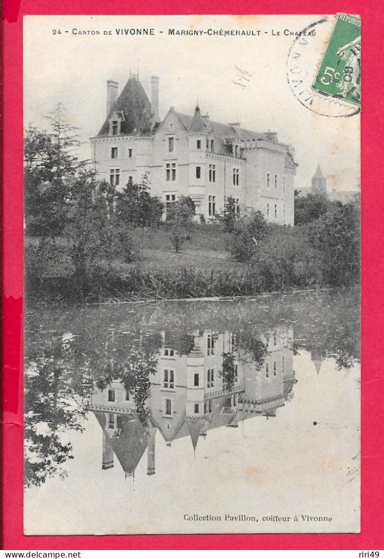 Cpa 86 VIVONNE, Marigny-Chèmerault, Le Château, Voyagée 1908 , Voir Scanne - Vivonne