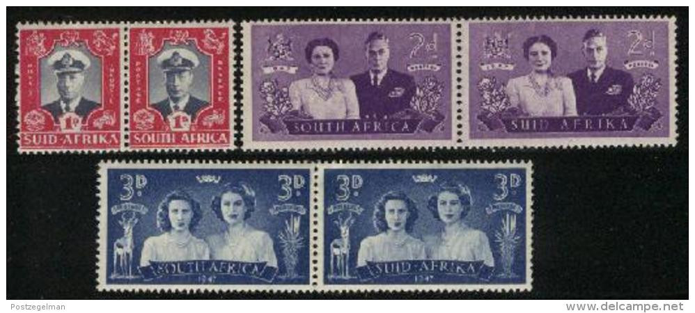 SOUTH AFRICA UNION, 1947, Mint Never Hinged Stamps, Royal Visit, 181-186,  #2447 - Ongebruikt