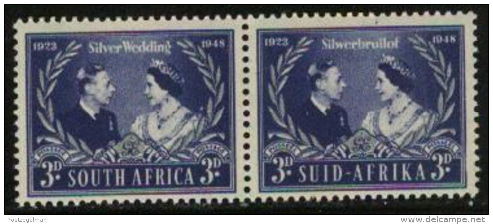 SOUTH AFRICA UNION, 1948, Mint Hinged Stamps, Silver Wedding,  207-208, #2451 - Nuevos