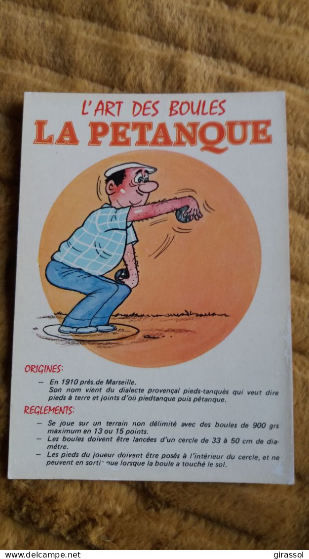 CPSM ILLUSTRATEUR ALEXANDRE ? POINTEUR ?  JEUX DE BOULES SERIE L ART DES BOULES 866 PETANQUE ORIGINES REGLEMENTS - Petanque