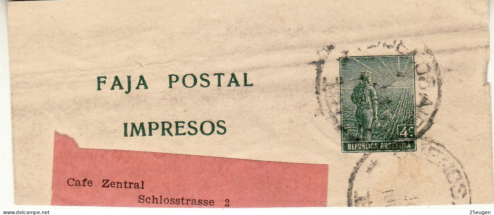ARGENTINA 1911 WRAPPER SENT / PART / - Lettres & Documents