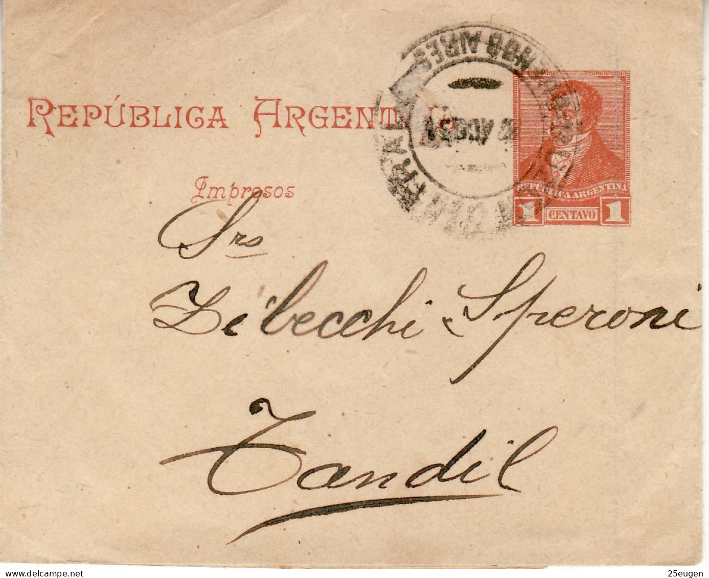 ARGENTINA 1892 WRAPPER SENT - Briefe U. Dokumente