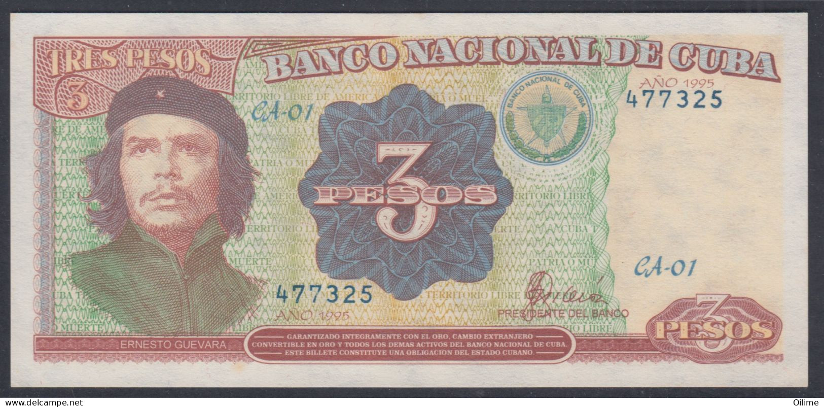 CUBA 1995. BILLETE DE 3 PESOS DEL CHÉ. UNC - Autres - Amérique