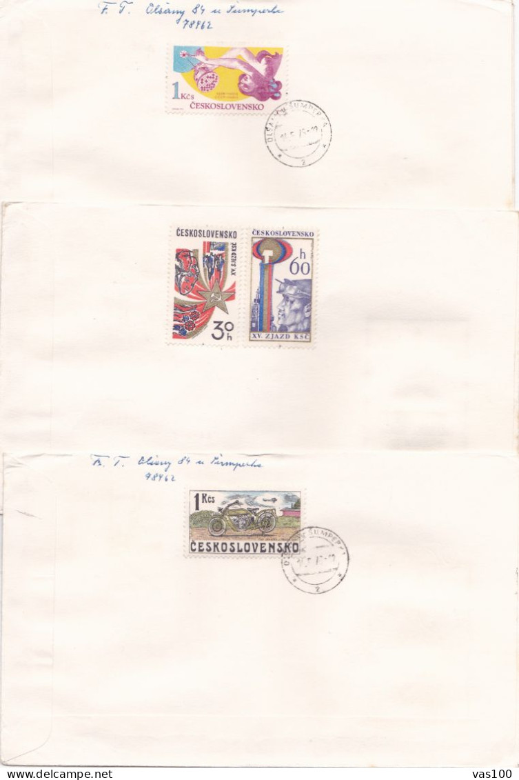 STRAZXICE 3 COVERS FDC  CIRCULATED 1977 Tchécoslovaquie - Lettres & Documents