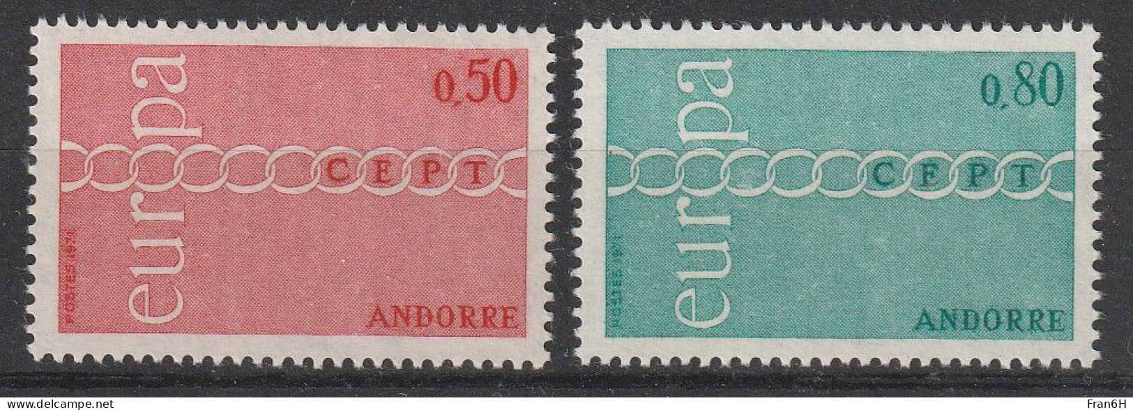 ANDORRE - YT N° 212-213 - Neufs ** - MNH - Cote 50,00 € - 1971