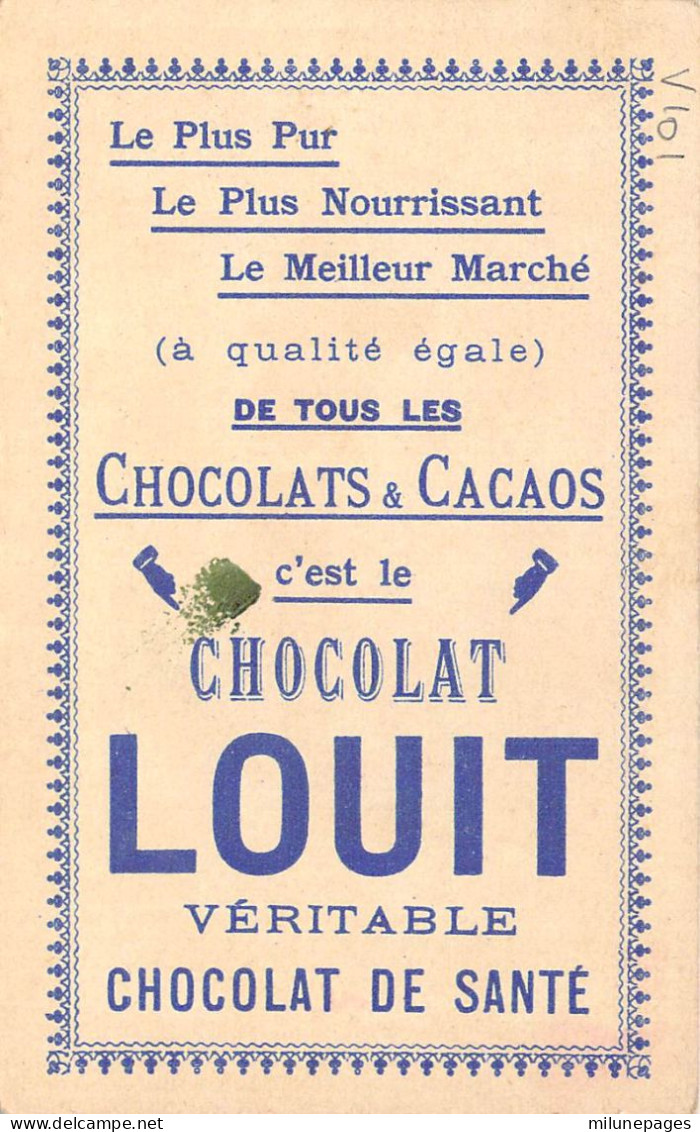 Chromo Image Du Chocolat Louit Rare Série La Corvée De Quartier Lithographie Vieillemard & Fils - Louit