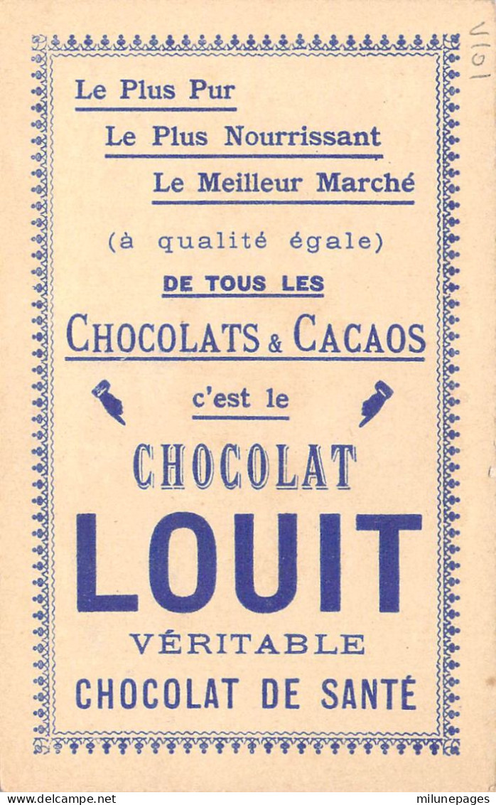 Chromo Image Du Chocolat Louit Rare Série Le Premier Cigare Lithographie Vieillemard & Fils - Louit