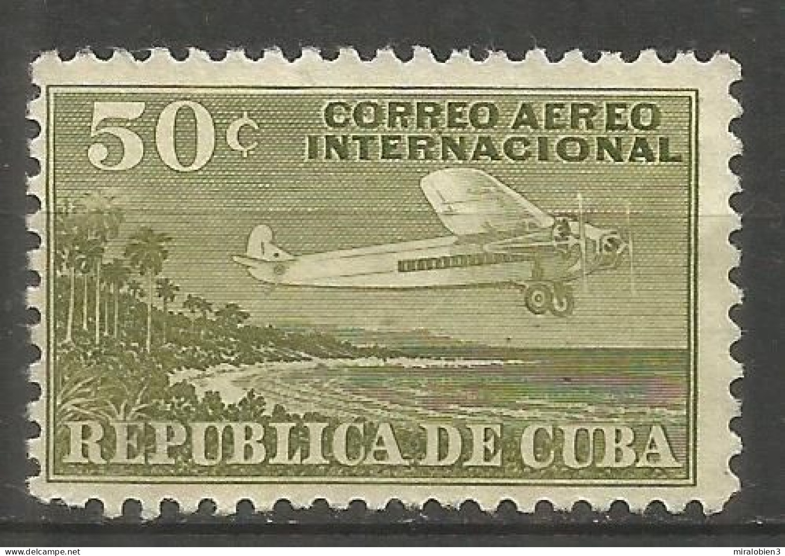 CUBA CORREO AEREO YVERT NUM. 10 NUEVO SIN GOMA - Posta Aerea