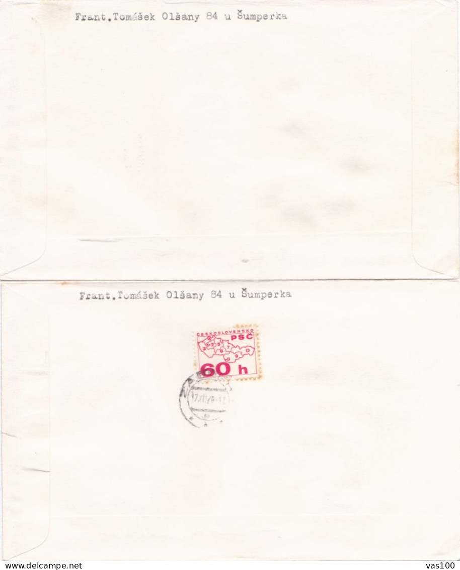 THE PAINTING  2  COVERS FDC  CIRCULATED 1976 Tchécoslovaquie - Cartas & Documentos