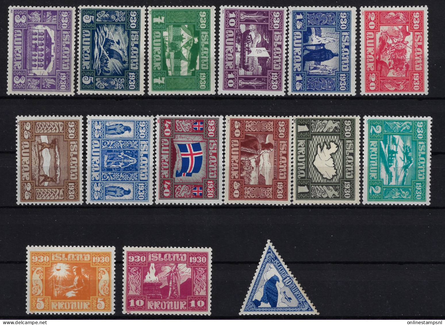 Iceland Mi 125 - 140 1930 Neuf Avec ( Ou Trace De) Charniere / MH/* 137/2 KR Small Thin At Top - Unused Stamps