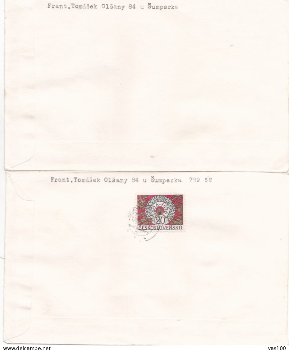 THE PAINTING  FLOWERS  2  COVERS FDC  CIRCULATED 1976 Tchécoslovaquie - Brieven En Documenten