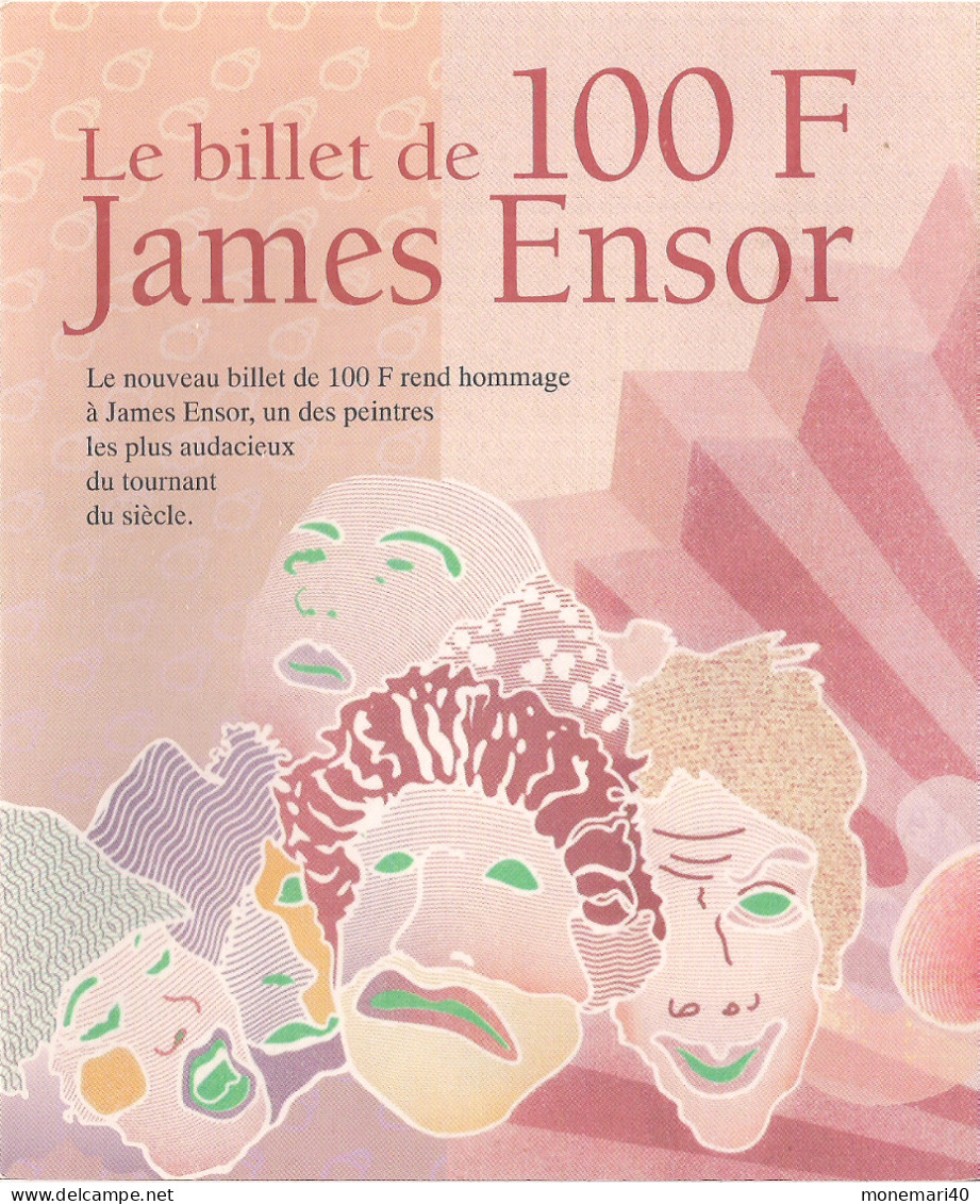 BELGIQUE - BANQUE NATIONALE - LE BILLET DE 100 F - JAMES ENSOR - Autres & Non Classés