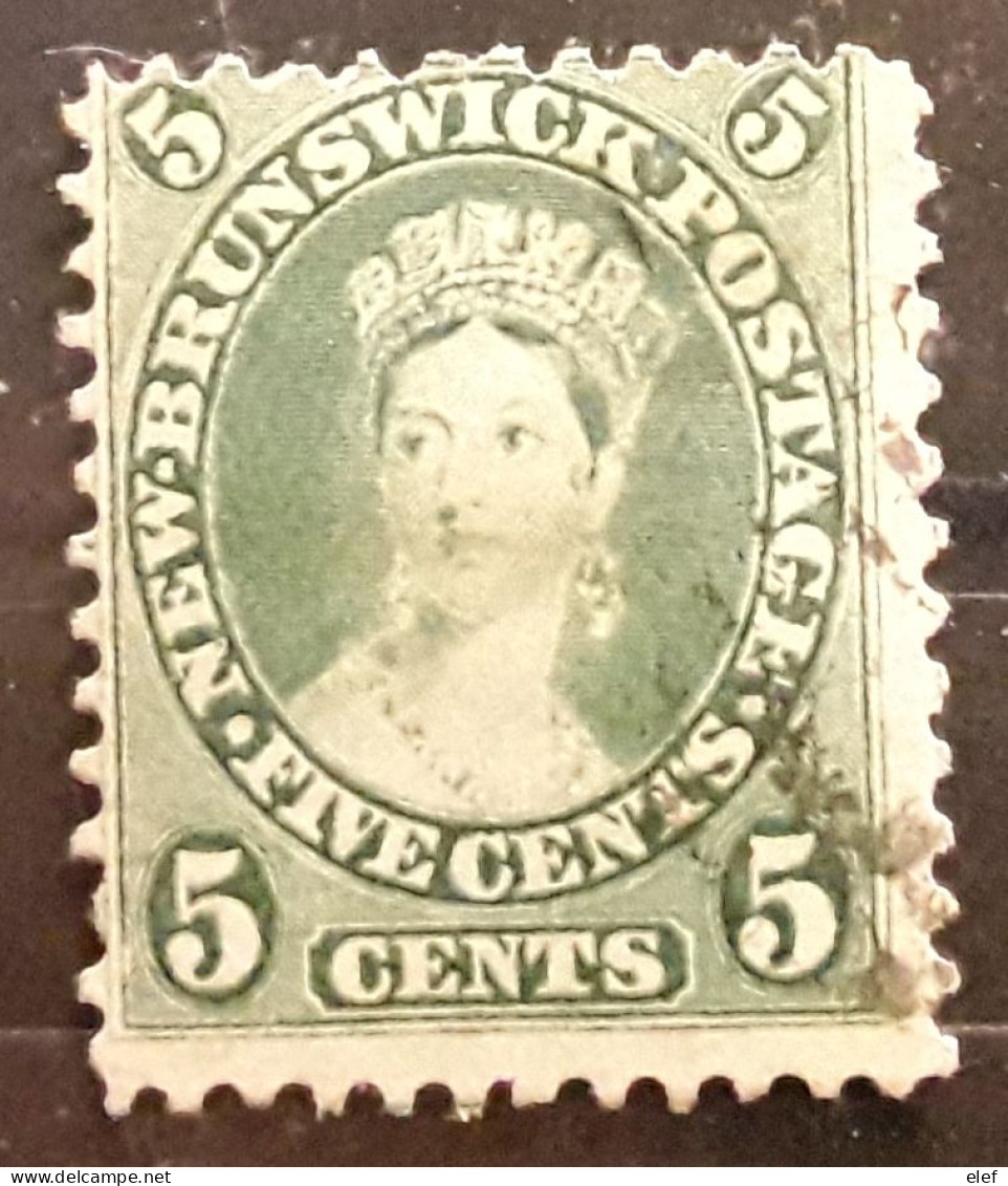 NOUVEAU NEW BRUNSWICK, 1860 - 1863 Queen Victoria Yvert No  6,  5 C Vert , Obl , TB - Usati