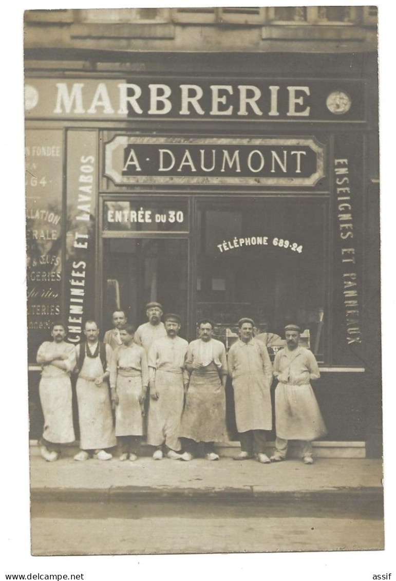 Paris 16 è , 30 Rue De Passy - Carte Photo  Marbrerie A. Daumont  ( Cf. Bottin 1911 - Téléphone ) - Arrondissement: 16