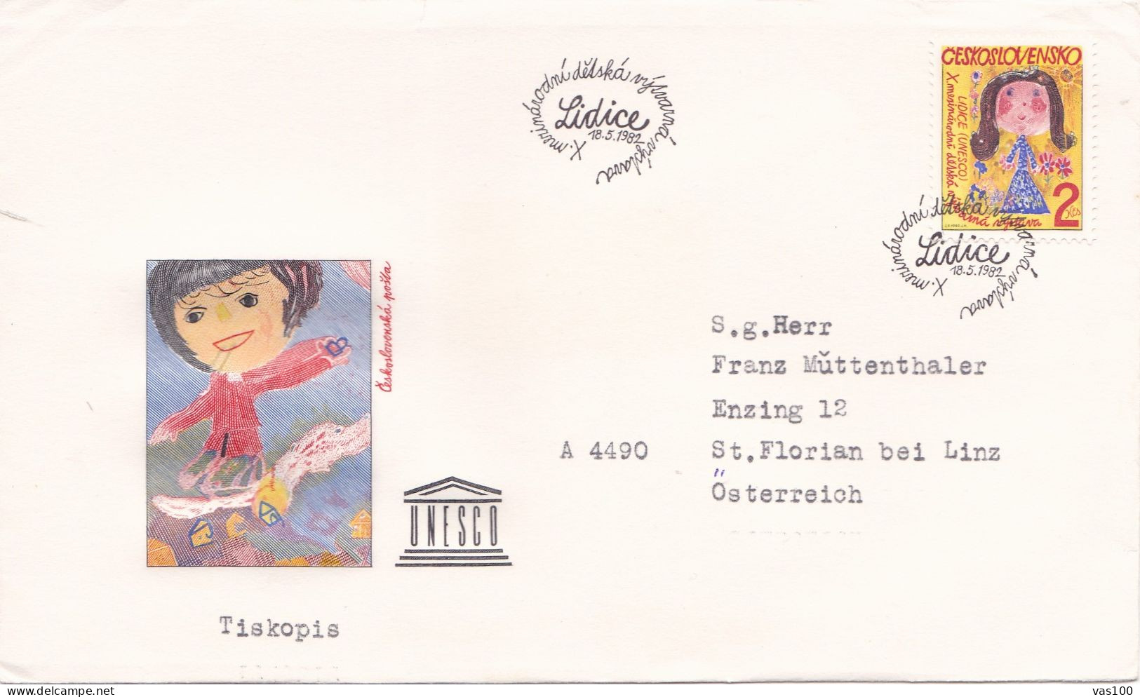 THE PAINTING UNESCO 1  COVERS FDC  CIRCULATED 1981 Tchécoslovaquie - Storia Postale